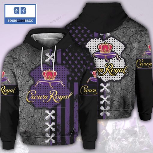 Crown Royal Purple American Flag 3D Hoodie