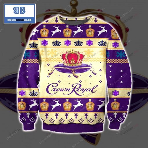 Crown Royal Whiskey Christmas Beige Ugly Sweater