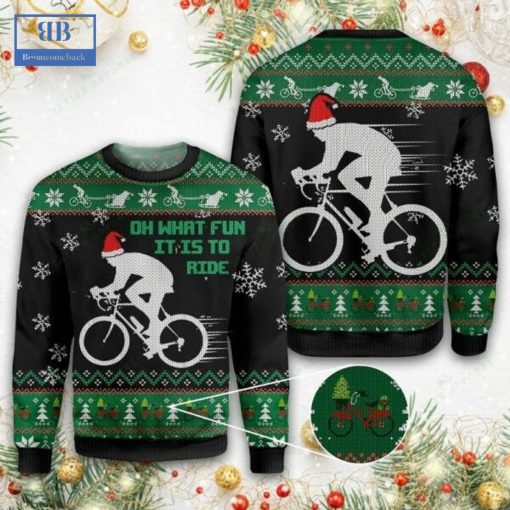 Cycling Oh What Fun It Is To Ride Ugly Christmas Sweater