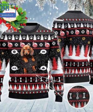 Dachshund Baby In Pocket Ugly Christmas Sweater