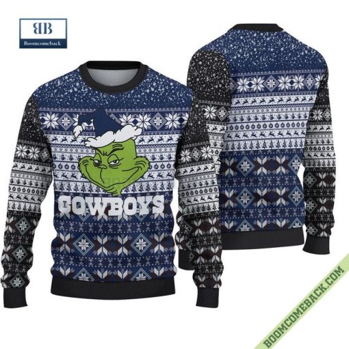 Dallas Cowboys Christmas Grinch Knitted Sweater