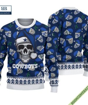 Dallas Cowboys Christmas Skull Knitted Sweater