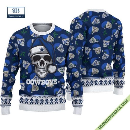 Dallas Cowboys Christmas Skull Knitted Sweater