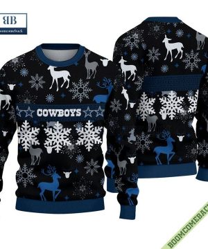 Dallas Cowboys Christmas Snowflake Reindeer Ugly Sweater