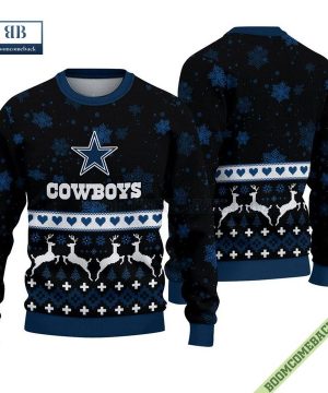 Dallas Cowboys Dear Couple Ugly Christmas Sweater