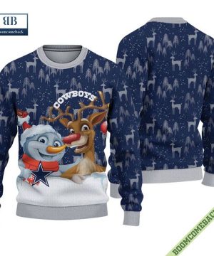 Dallas Cowboys Snowman Reindeer Ugly Christmas Sweater