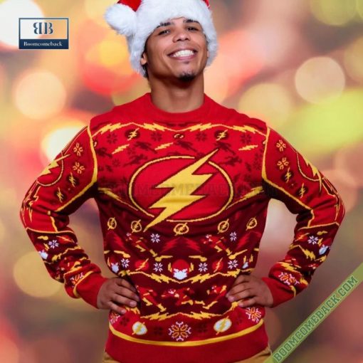 DC Comics Flash Superhero 3D Ugly Christmas Sweater Gift For Adult And Kid