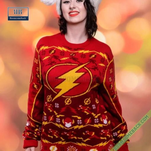 DC Comics Flash Superhero 3D Ugly Christmas Sweater Gift For Adult And Kid