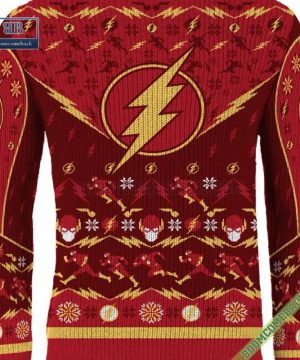 dc comics flash superhero 3d ugly christmas sweater gift for adult and kid 7 SL5fG