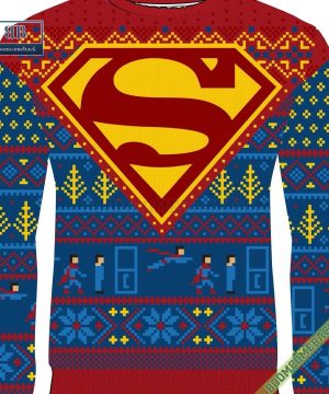 Dc Comics Superman Big Logo Ugly Christmas Sweater