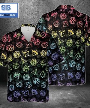 D&D Dice Black Hawaiian Shirt