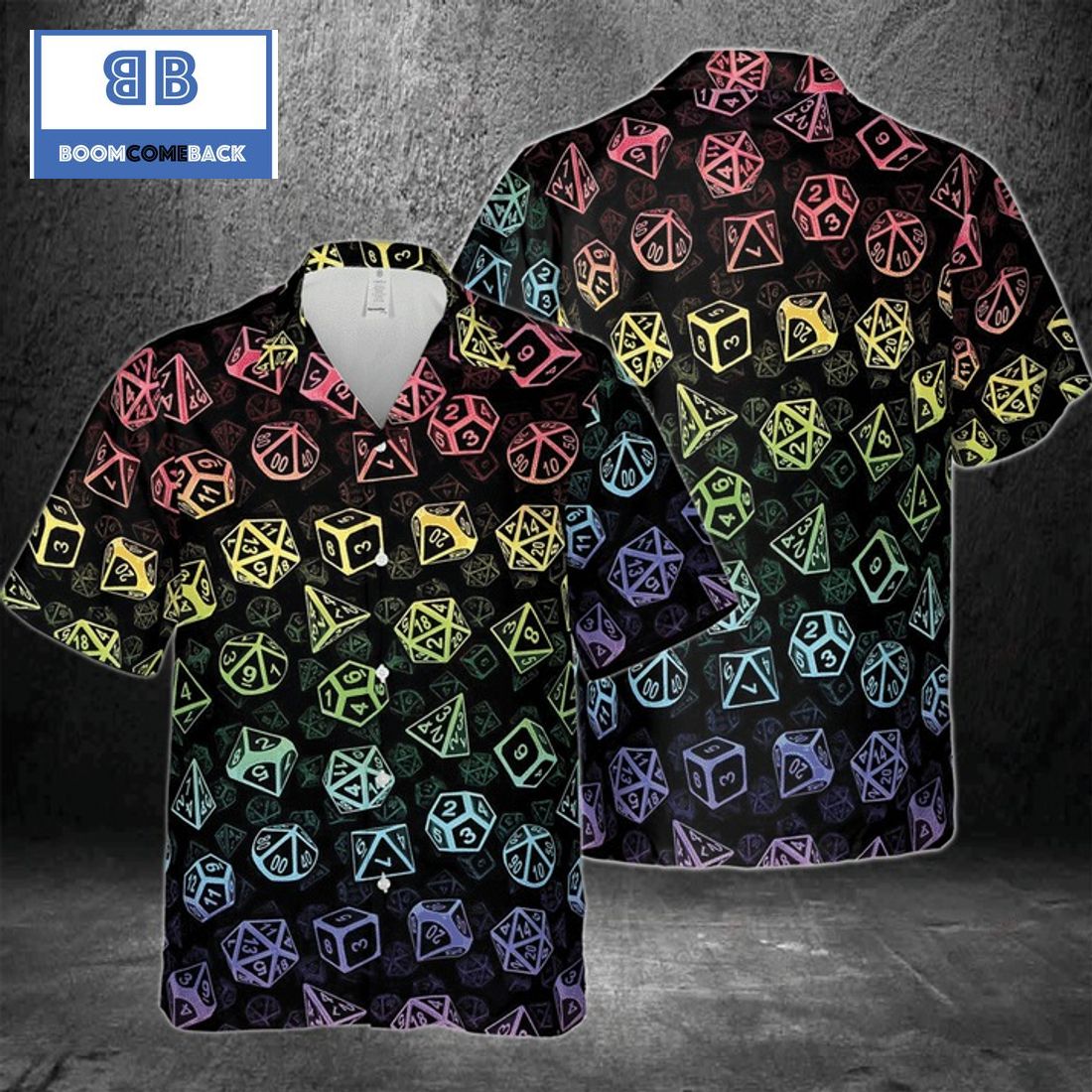 D&D Dice Black Hawaiian Shirt D&D Dice Black Hawaiian Shirt