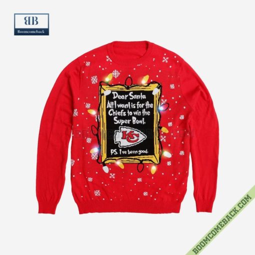 Dear Santa Kansas City Chiefs Win The Super Bowl Ugly Christmas Sweater