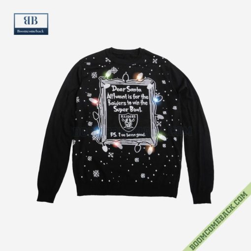 Dear Santa Las Vegas Raiders Win The Super Bowl Ugly Christmas Sweater