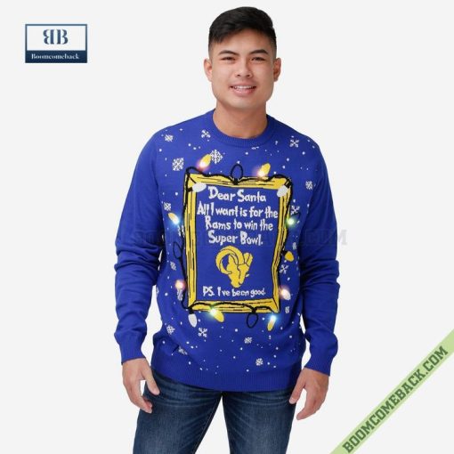 Dear Santa Los Angeles Rams Win The Super Bowl Ugly Christmas Sweater