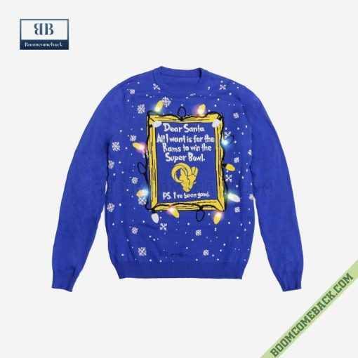 Dear Santa Los Angeles Rams Win The Super Bowl Ugly Christmas Sweater