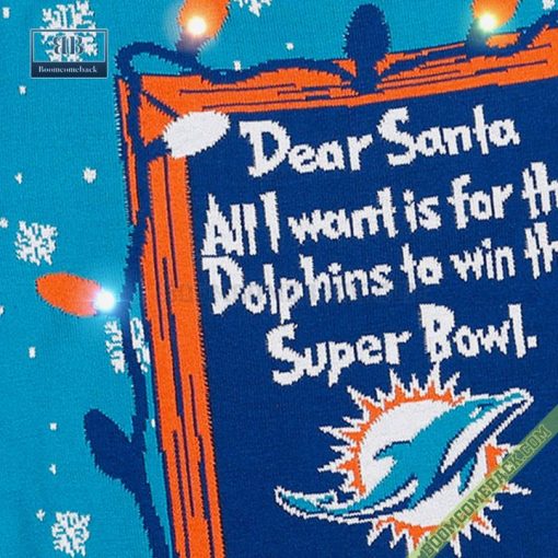 Dear Santa Miami Dolphins Win The Super Bowl Ugly Christmas Sweater