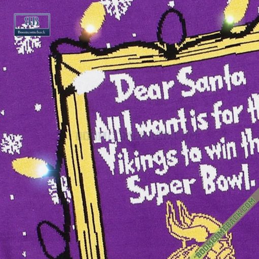 Dear Santa Minnesota Vikings Win The Super Bowl Ugly Christmas Sweater