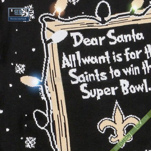 Dear Santa New Orleans Saints Win The Super Bowl Ugly Christmas Sweater