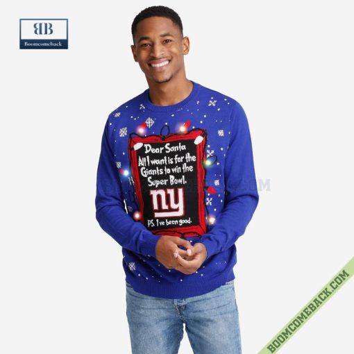 Dear Santa New York Giants Win The Super Bowl Ugly Christmas Sweater