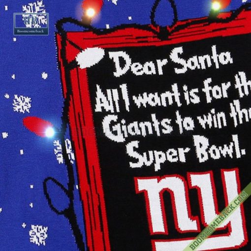 Dear Santa New York Giants Win The Super Bowl Ugly Christmas Sweater