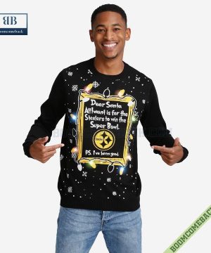 Dear Santa Pittsburgh Steelers Win The Super Bowl Ugly Christmas Sweater