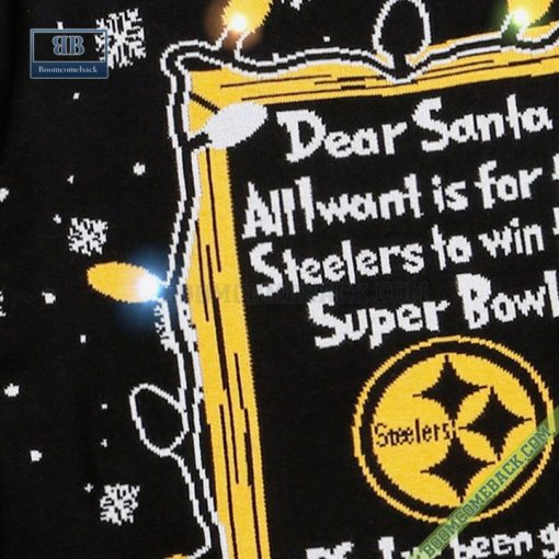 Dear Santa Pittsburgh Steelers Win The Super Bowl Ugly Christmas Sweater