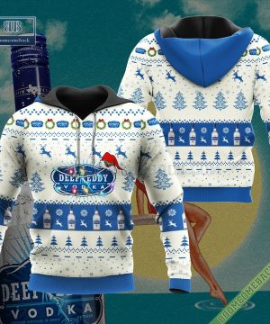 Deep Eddy Vodka Santa Hat Christmas Ugly Christmas Sweater Hoodie Zip Hoodie Bomber Jacket