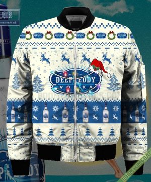 deep eddy vodka santa hat christmas ugly christmas sweater hoodie zip hoodie bomber jacket 4 kvyZT