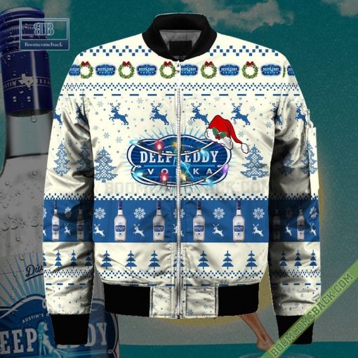 Deep Eddy Vodka Santa Hat Christmas Ugly Christmas Sweater Hoodie Zip Hoodie Bomber Jacket