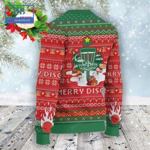 Disc Golf Merry Discmas Red Ugly Christmas Sweater