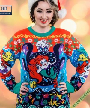 Disney The Little Mermaid Characters Ugly Christmas Sweater