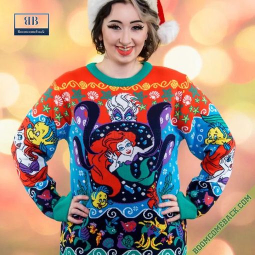 Disney The Little Mermaid Characters Ugly Christmas Sweater