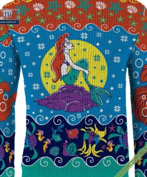 Disney The Little Mermaid Characters Ugly Christmas Sweater