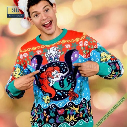 Disney The Little Mermaid Characters Ugly Christmas Sweater