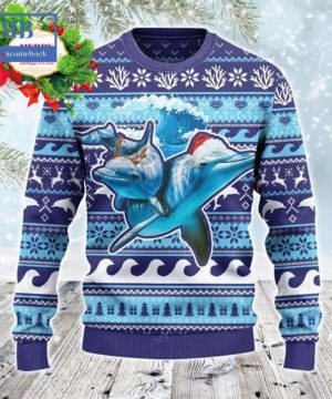 Dolphin Into The Ocean Ugly Christmas Sweater