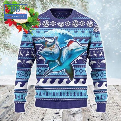 Dolphin Into The Ocean Ugly Christmas Sweater