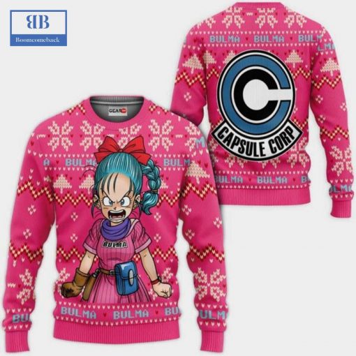 Dragon Ball Bulma Capsule Corp Ugly Christmas Sweater