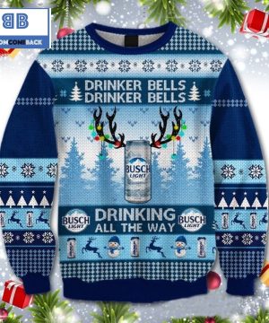 Drinker Bells Drinker Bells Drink All The Way Busch Light Ugly Christmas Sweater