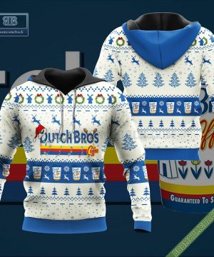 Dutch Bros Coffee Santa Hat Christmas Ugly Christmas Sweater Hoodie Zip Hoodie Bomber Jacket