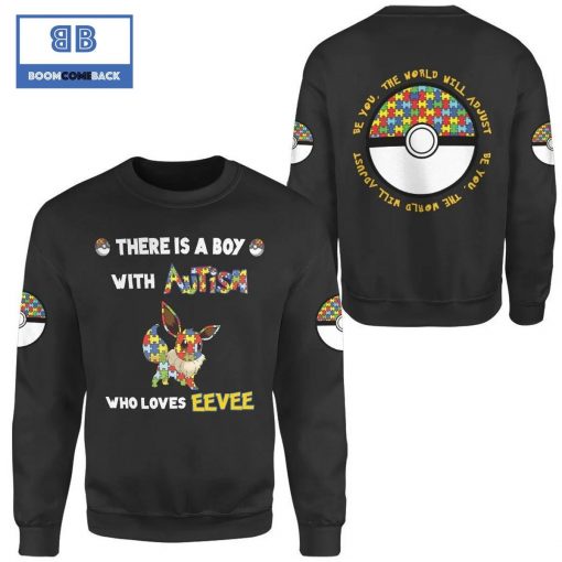 Eevee Autism Pokemon Anime Christmas 3D Sweatshirt