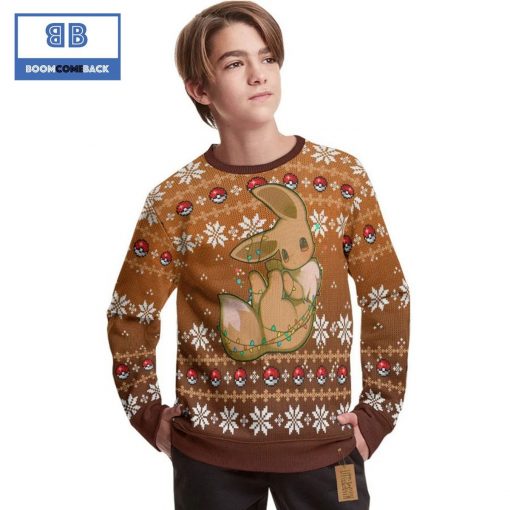 Eevee Cute Pokemon Anime Christmas Custom Knitted 3D Sweater