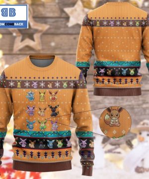 Eevee Evolution Pokemon Anime Custom Imitation Knitted Ugly Christmas Sweater