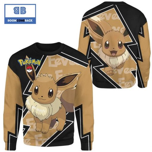 Eevee Pokemon Anime 3D Christmas Sweatshirt