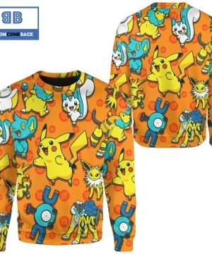 Electric Patterned Custom Pokemon Anime Christmas 3D Sweatshirt