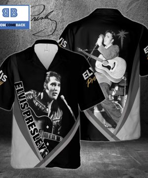 elvis presley play guitar black hawaiian shirt 3 TUyYt