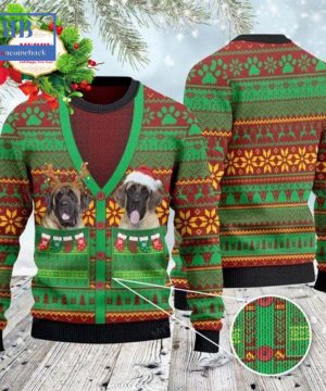 English Mastiff Cardigan Costume Ugly Christmas Sweater