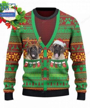 English Mastiff Cardigan Costume Ugly Christmas Sweater