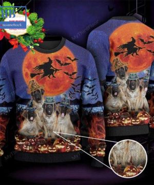 English Mastiff Witch Halloween Ugly Christmas Sweater