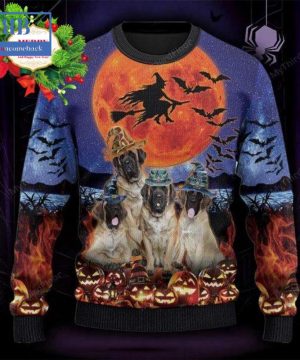 English Mastiff Witch Halloween Ugly Christmas Sweater